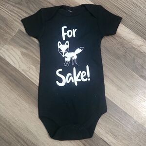 FOR Fox Sake Newborn Onesie Black Perfect Gift 🦊 New